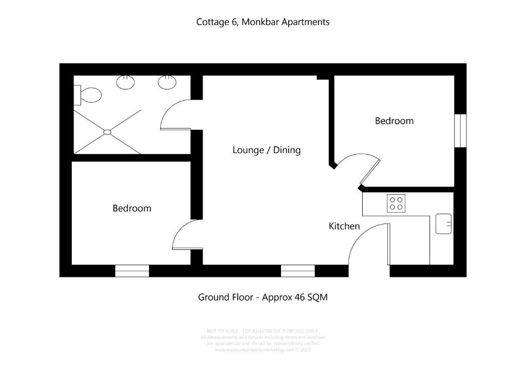 Апартаменты цокольный этаж City Apartments - Monkbar Mews