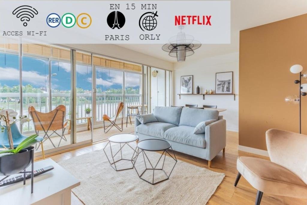 Appartamento Appart'Hotel Luminous Vue Seine- Paris 15min