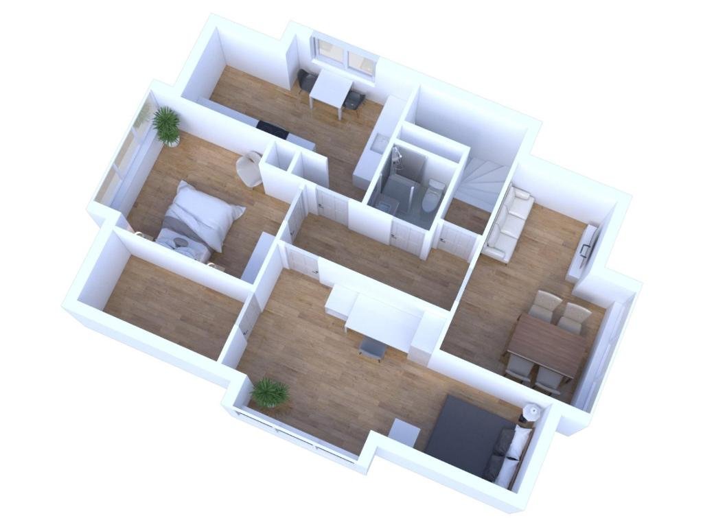 Apartment Schönes City-Apartment mit 2 Schlafzimmer, Parkplatz, ruhig und hell, D46-DG