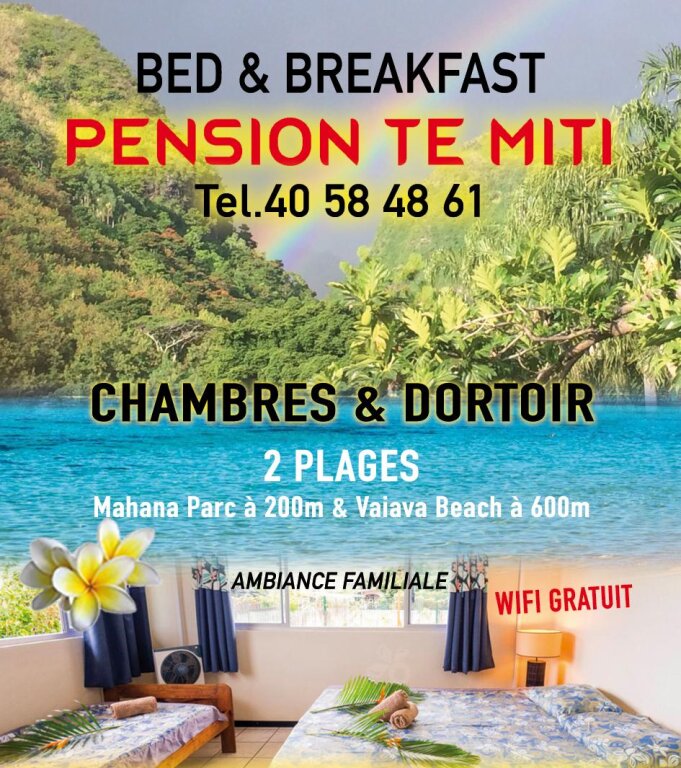 Двухместный номер Classic c 1 комнатой с видом на горы Pension TE MITI - PLAGE-BEACH 200m - Mahana Parc & Vaiava Beach pk18 - B&B CHAMBRES ou DORTOIR