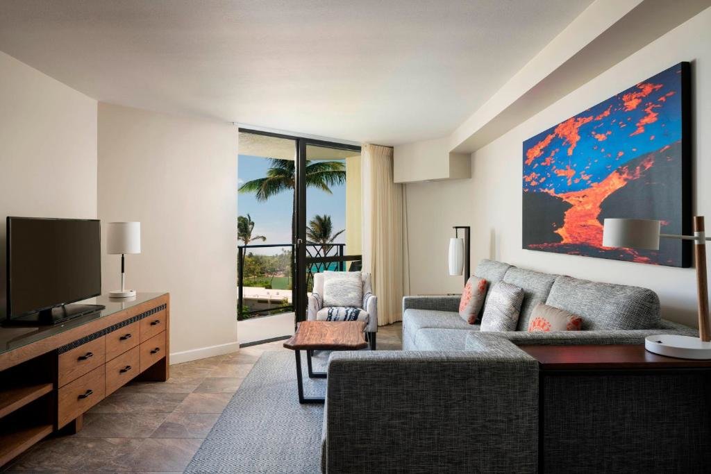 Suite 1 dormitorio con vista al océano Marriott’s Waikoloa Ocean Club