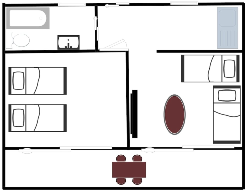 Apartment 1 Schlafzimmer mit Balkon Mathraki Resort