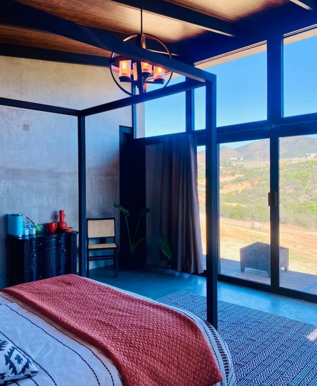 Habitación doble Estándar con balcón y con vista a la montaña Prajna Valle de Guadalupe