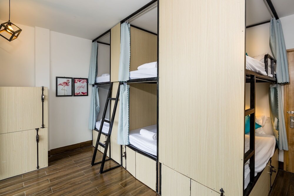 Кровать в общем номере с видом на парк Fedora Hostel