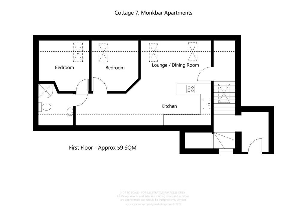 Апартаменты с 2 комнатами City Apartments - Monkbar Mews