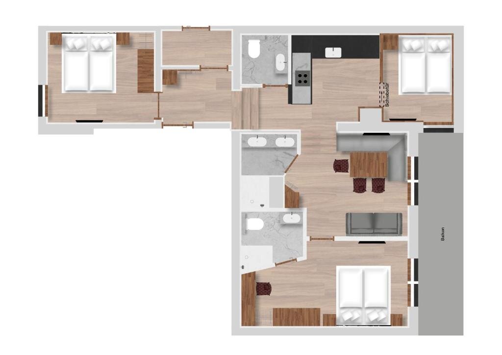 Апартаменты с 3 комнатами Hofgut Apartment & Lifestyle Resort Wagrain
