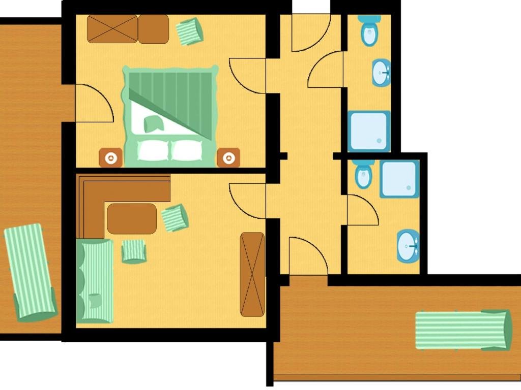 Семейный номер Comfort с 2 комнатами с балконом Familienhotel Central