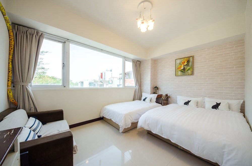 Habitación triple Confort con vista al parque Tainan Anping Bailuwan House
