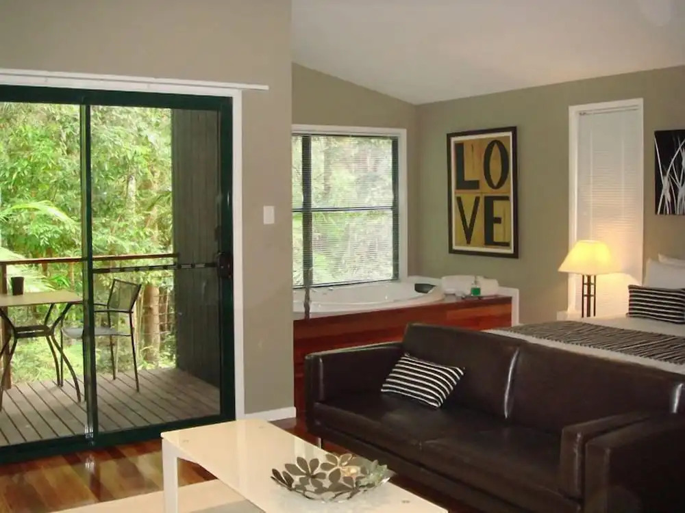 Deluxe double chambre avec balcon Amore On Buderim Rainforest Cabins
