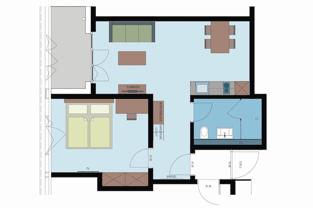 Апартаменты с 2 комнатами с балконом Aparthotel-aarau-WEST Swiss Quality