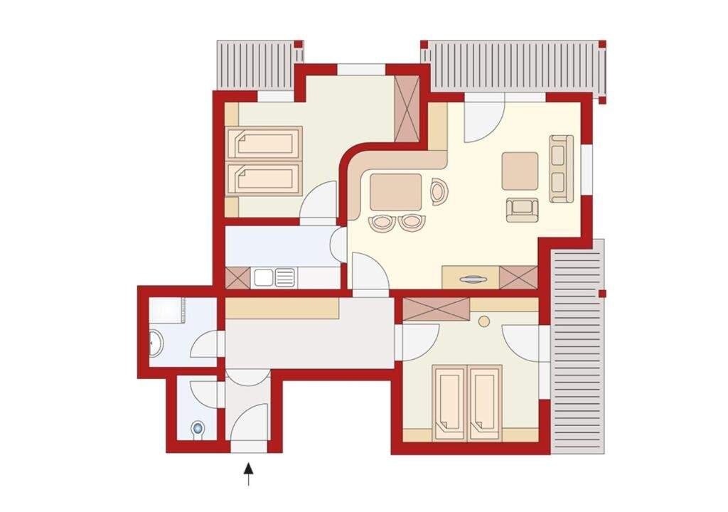 Апартаменты с 2 комнатами Apartments Tirolerhaus