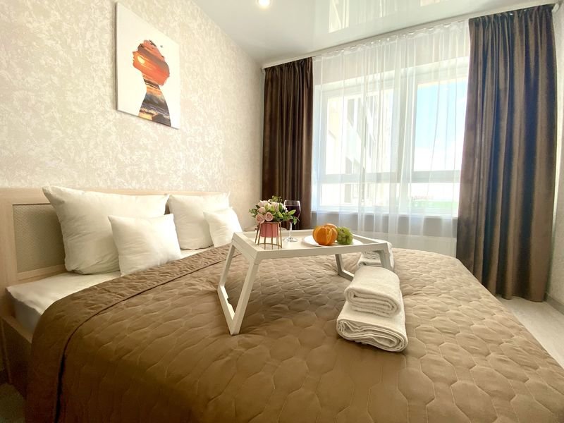 Cama en dormitorio compartido 2 dormitorios 4 sezona na ulitse Entuziastov 15 Apartments