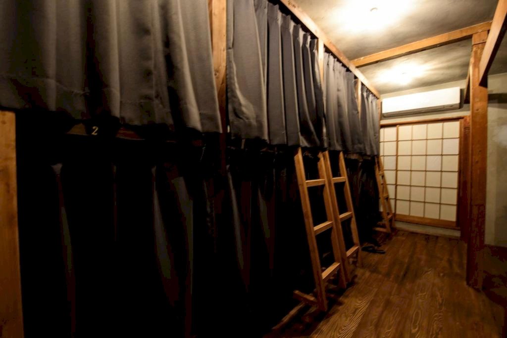 Cama en dormitorio compartido Irori Guest House Tenmaku