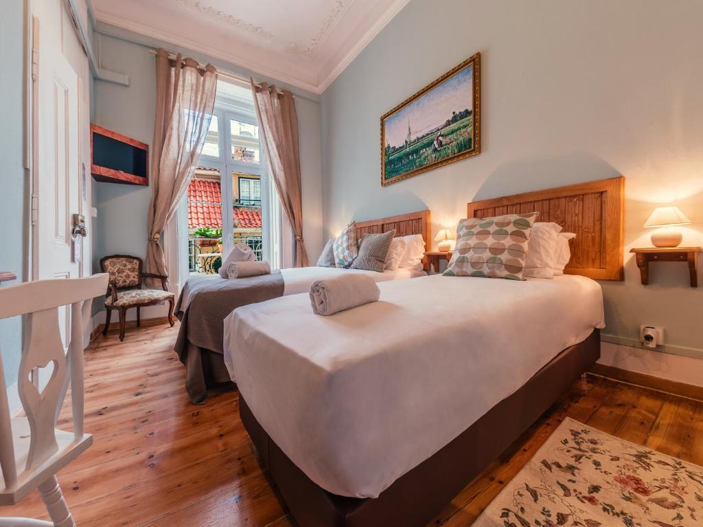 Habitación doble Superior con balcón y con vista al río Casinha das Flores