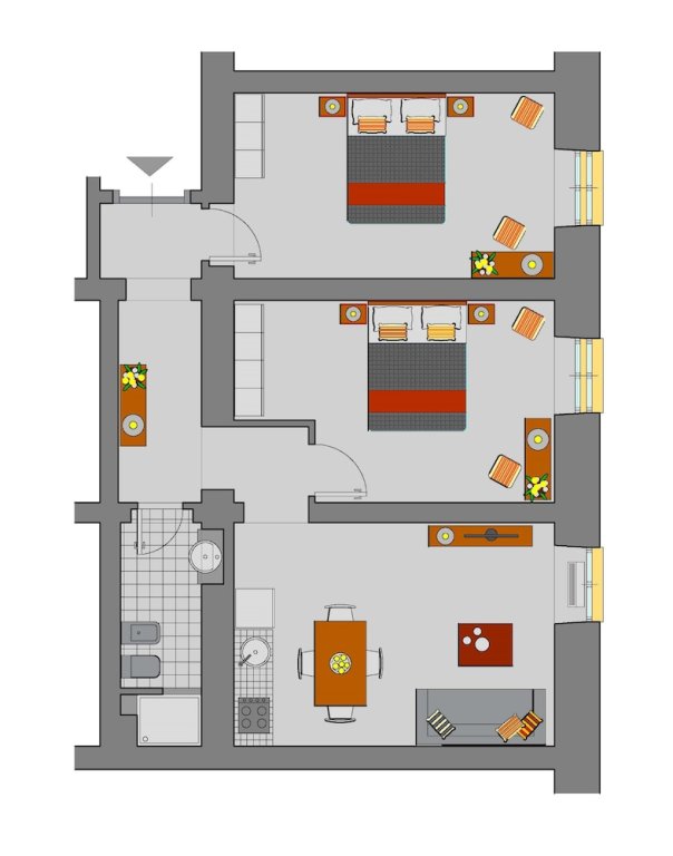 Апартаменты с 2 комнатами Residenza Termini