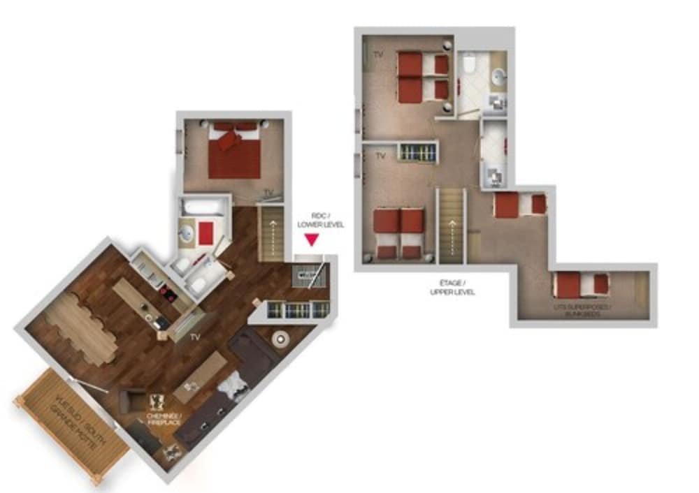 4 Bedrooms Apartment Chalets Montana Planton