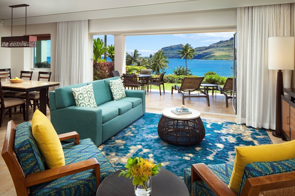 Вилла с 2 комнатами с балконом и с красивым видом из окна Marriott's Kauai Lagoons