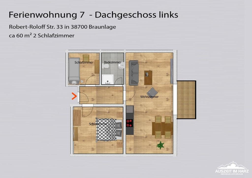 Apartment 2 Schlafzimmer Auszeit im Harz Haus 3