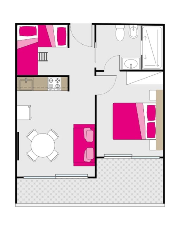 Prestige Apartment 1 Schlafzimmer mit Balkon Isaresidence Holiday Resort