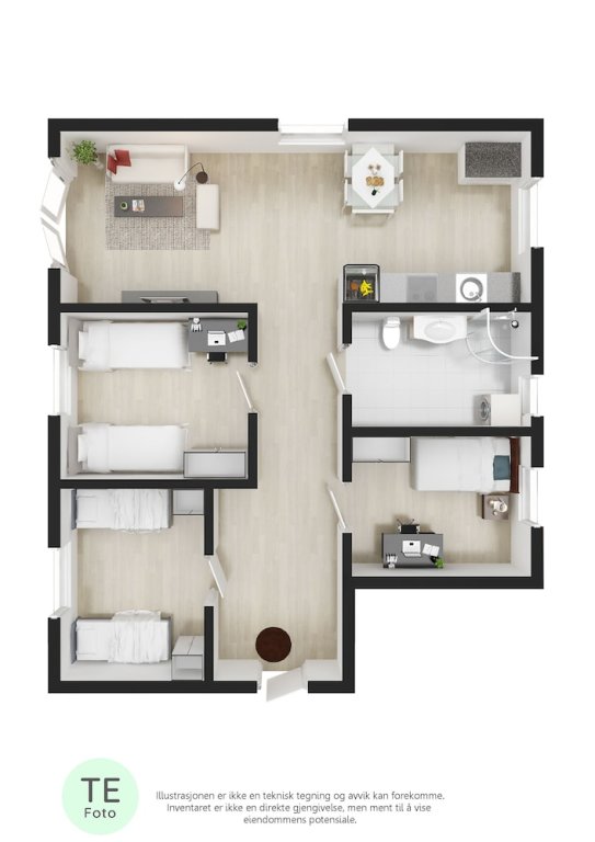Апартаменты Standard с 3 комнатами Master Apartment Hotels