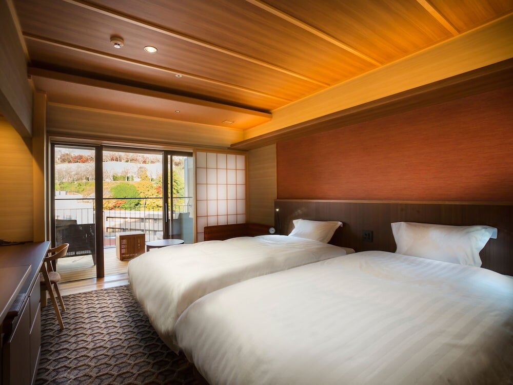 Confort double chambre avec balcon The Shiroyama Terrace Tsuyama Villa