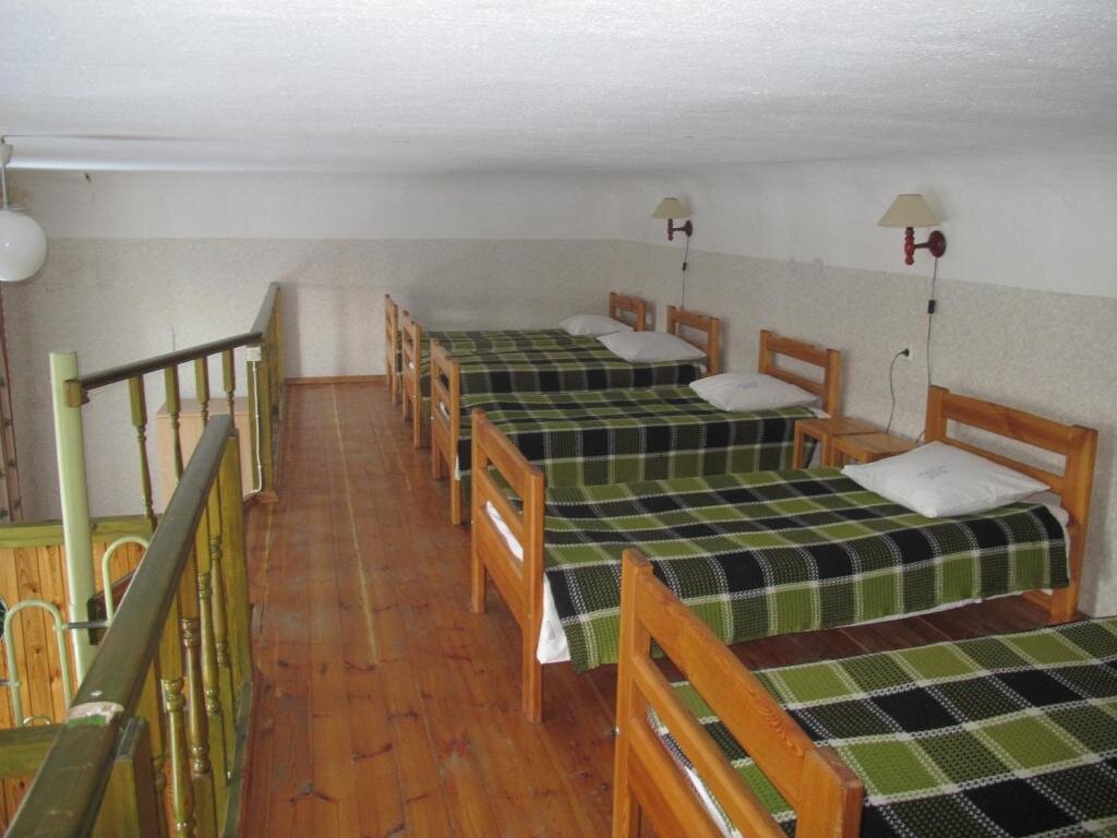 Кровать в общем номере Krimuldas Muiža