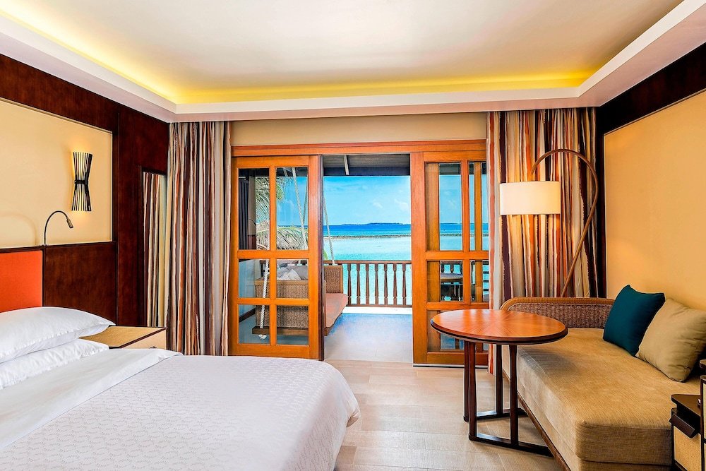 Deluxe Double room beachfront Sheraton Maldives Full Moon Resort & Spa with Free Transfers