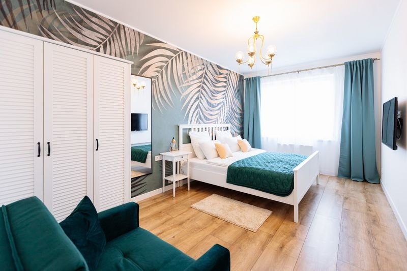 Кровать в общем номере с 2 комнатами Двухкомнатные апартаменты люкс ApartMari