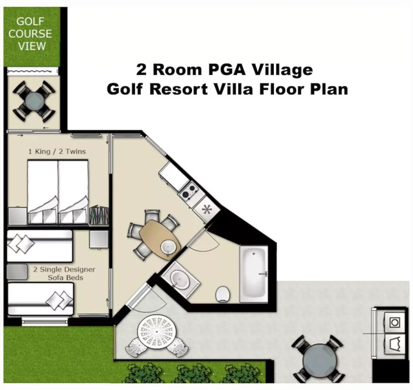 Apartamento 2 Room PGA Village Golf Villa Suite by Clubhouse