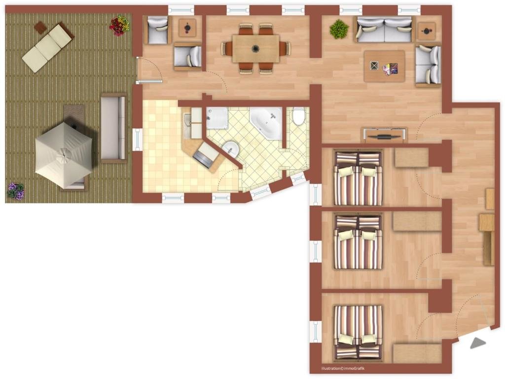Apartamento Familienfreundliche Ferienwohnung mit eigener Terrasse, FeWo 8