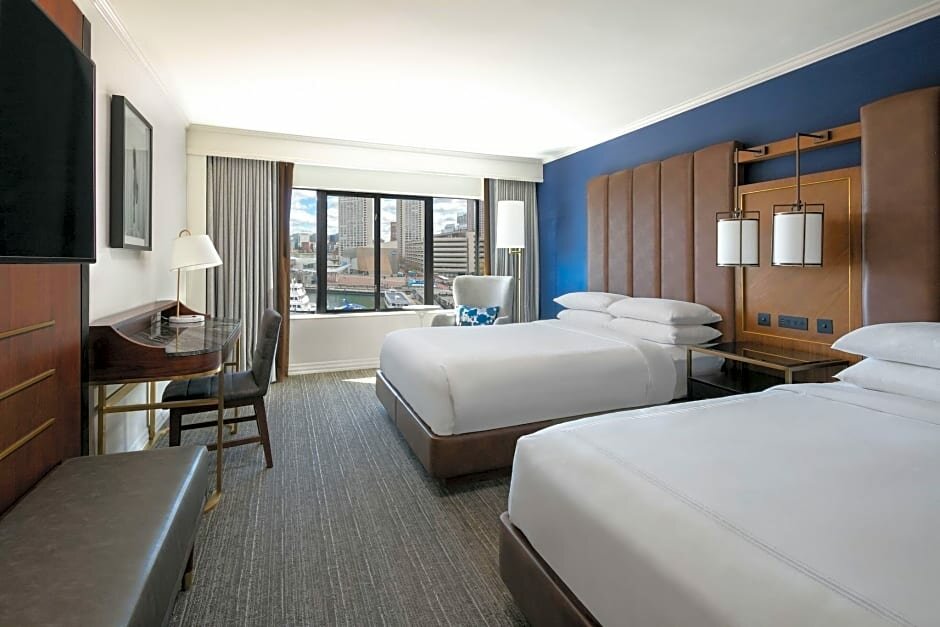 Standard Vierer Zimmer mit Blick auf den Park Boston Marriott Long Wharf