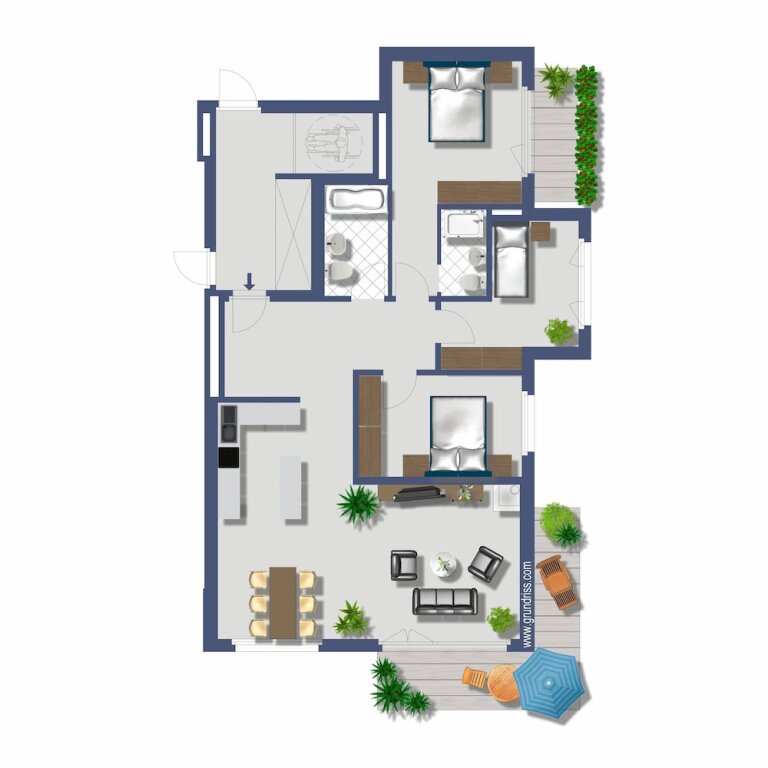 Апартаменты Standard с 3 комнатами с балконом Casa Della Vita