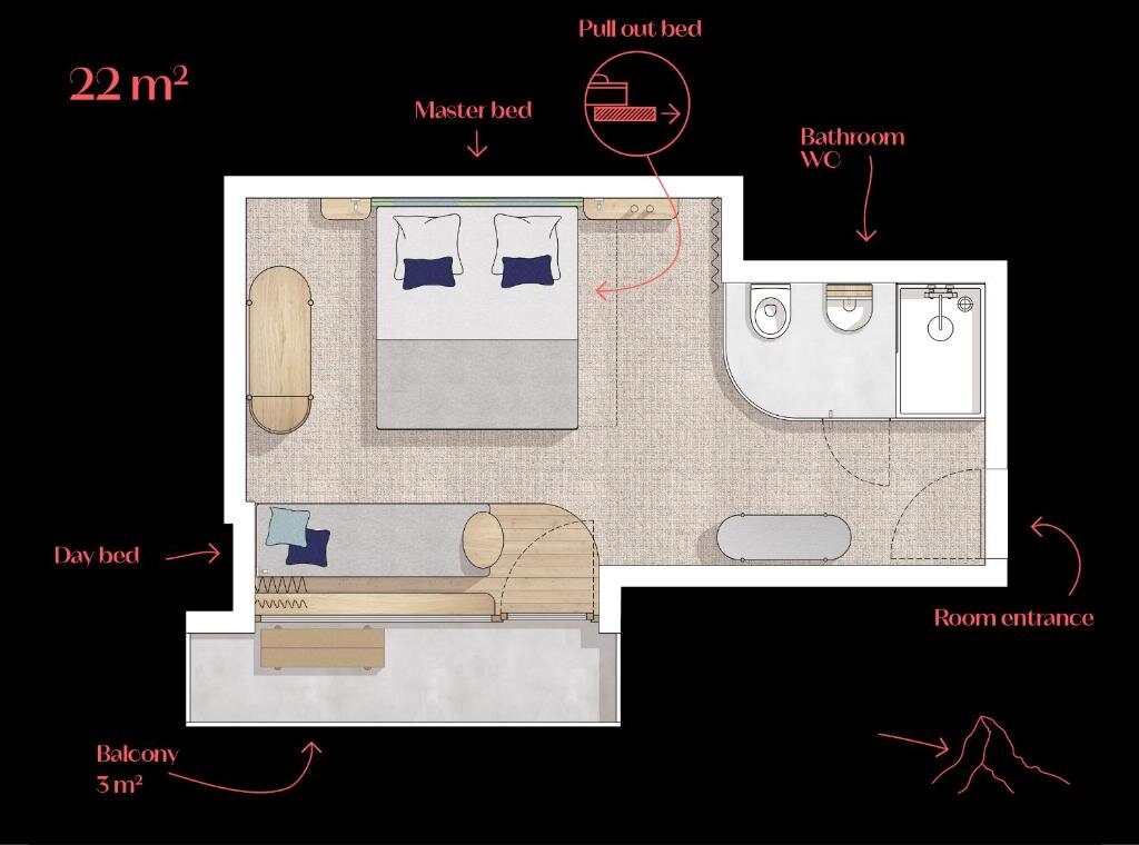 Standard double chambre avec balcon Carina