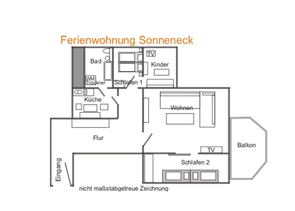 Апартаменты с 2 комнатами Ferienwohnung Sonneneck