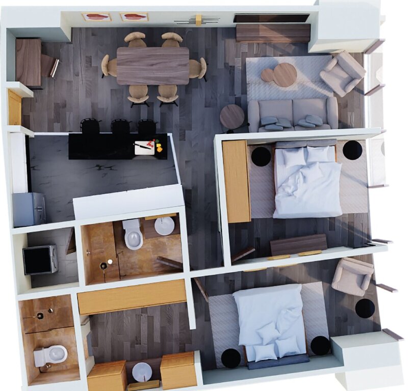 Superior Zimmer 2 Schlafzimmer mit Stadtblick Capitalia - Apartments - Reforma Centro