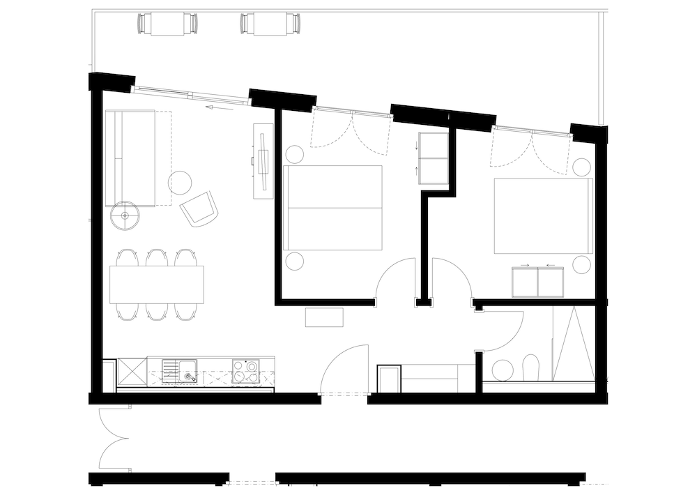 Апартаменты с 2 комнатами с балконом Aves Arosa