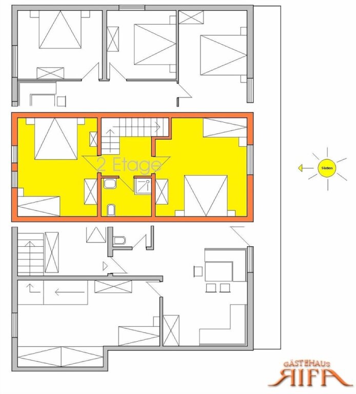 Letto in camerata 6 camere con balcone Apartments RIFA - Gaschurn