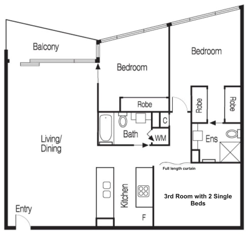 Apartamento 3 habitaciones con balcón StayCentral - Cityviews on City Road Southbank