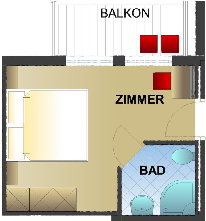 Standard Doppel Zimmer mit Balkon Alpina Wagrain