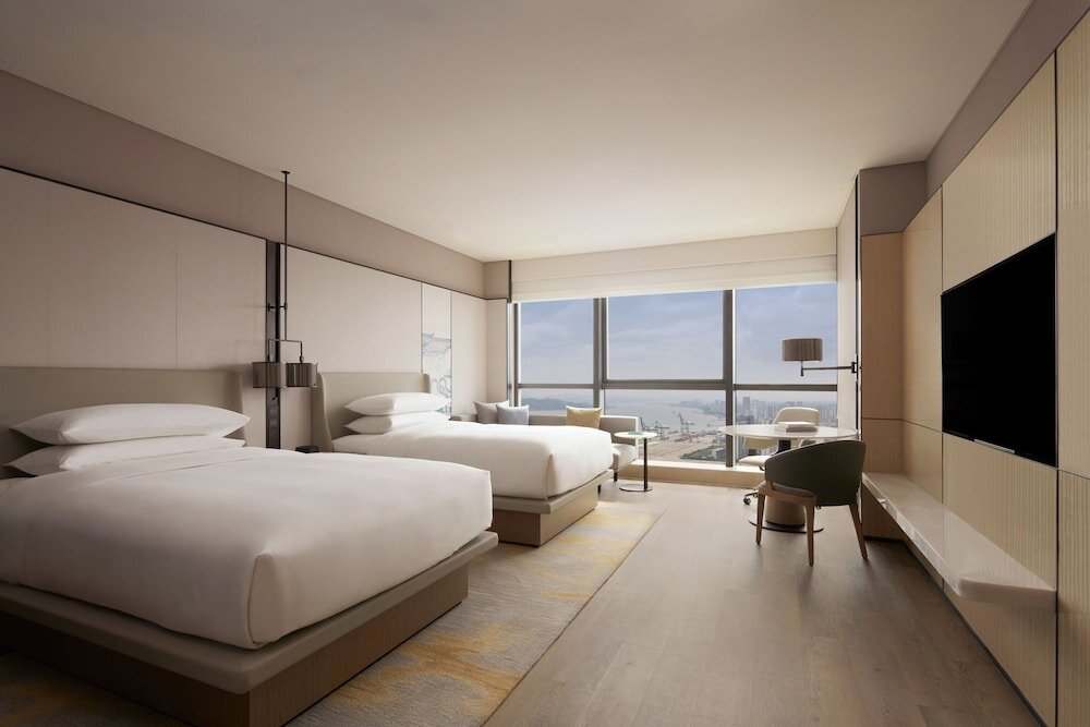 Standard Quadruple room with partial sea view Shantou Marriott Hotel
