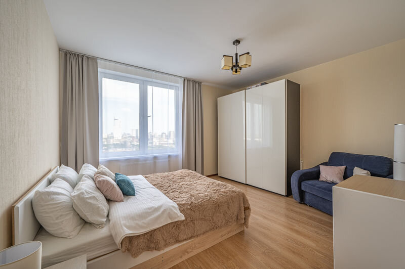 Кровать в общем номере с 2 комнатами Apartments Sleep and Shower on str. Strelochnikov, bld. 2