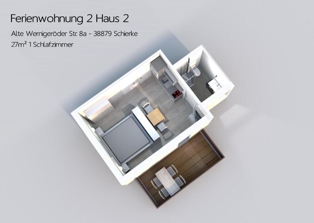 Студия Auszeit im Harz - Haus 2 Wohnung 5