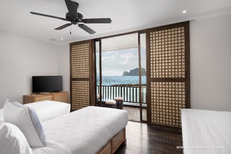 Habitación doble De lujo con balcón y con vista al mar El Nido Resorts Miniloc Island