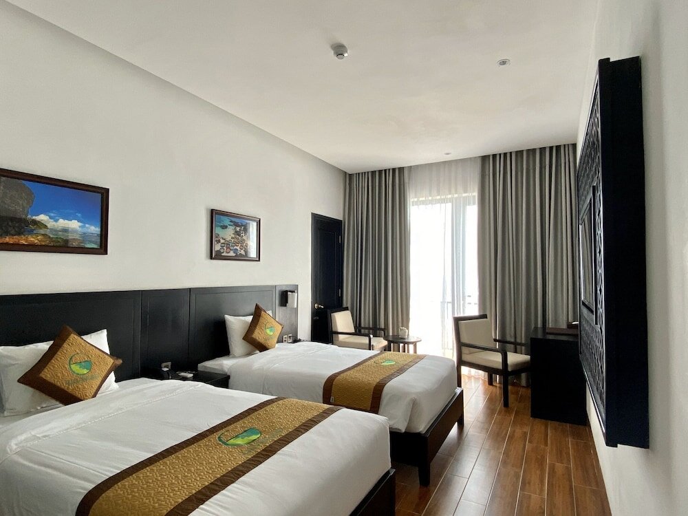 Deluxe double chambre avec balcon et Vue sur l'océan Ly Son Pearl Island Hotel & Resort