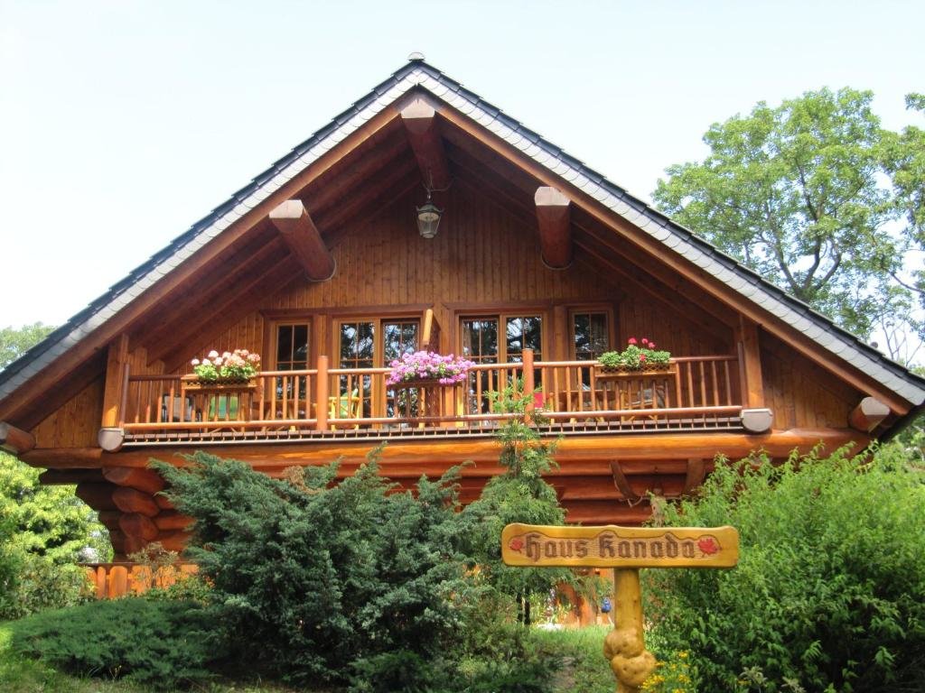 Doppel Hütte mit Balkon Pension Forsthaus Georgshöhe