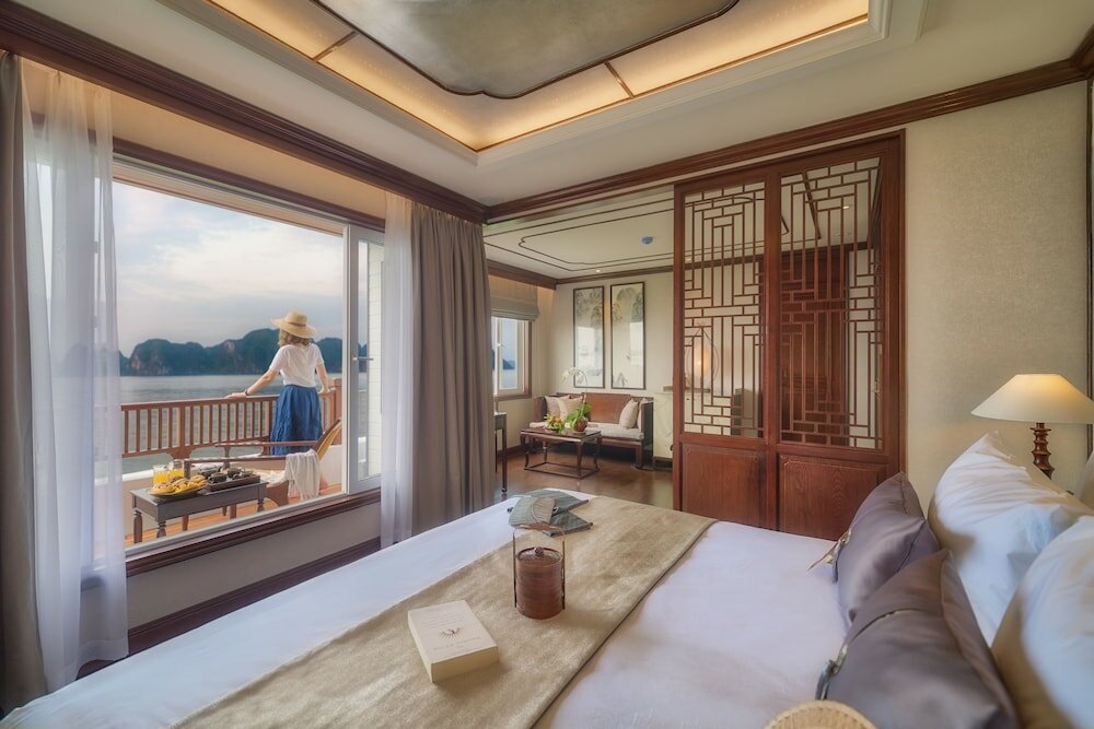 Junior suite doppia con balcone e con vista sull'oceano Heritage Line Ginger Cruise - Ha Long Bay & Lan Ha Bay