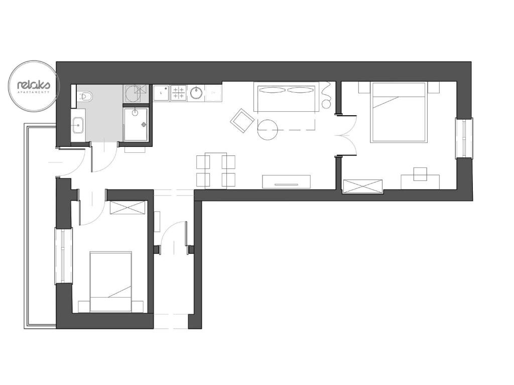Апартаменты Deluxe с 2 комнатами Relaks Apartamenty