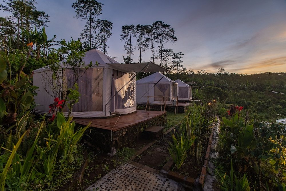 Tent with mountain view Alam Kita Glamping & Plantation
