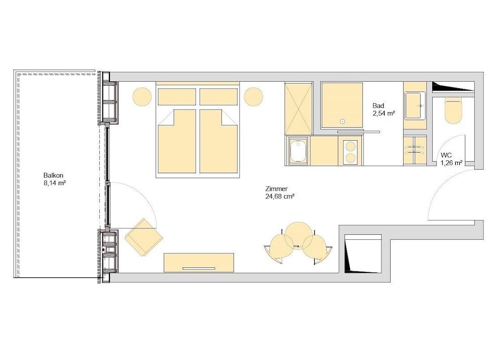 Standard Double room with balcony Sternen Bohlingen Aparthotel