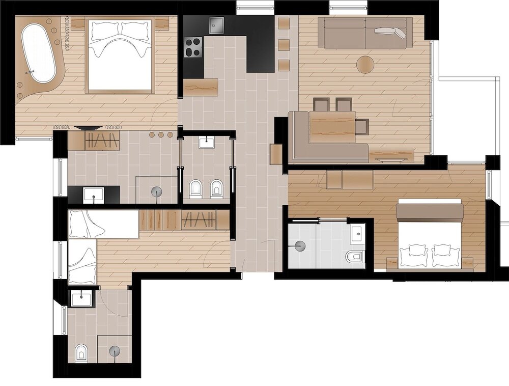 Семейные апартаменты с 3 комнатами Lüch de Costa